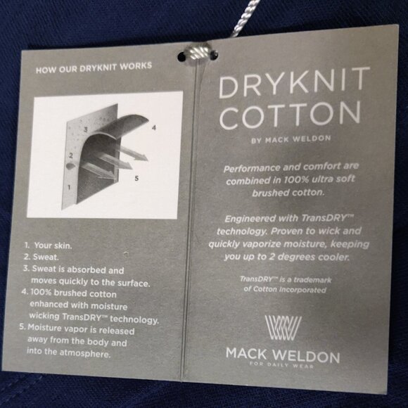 Mack Weldon Dry Knit Cotton Polo Blue NEW WITH TAGS SIZE XXL - Picture 4 of 5